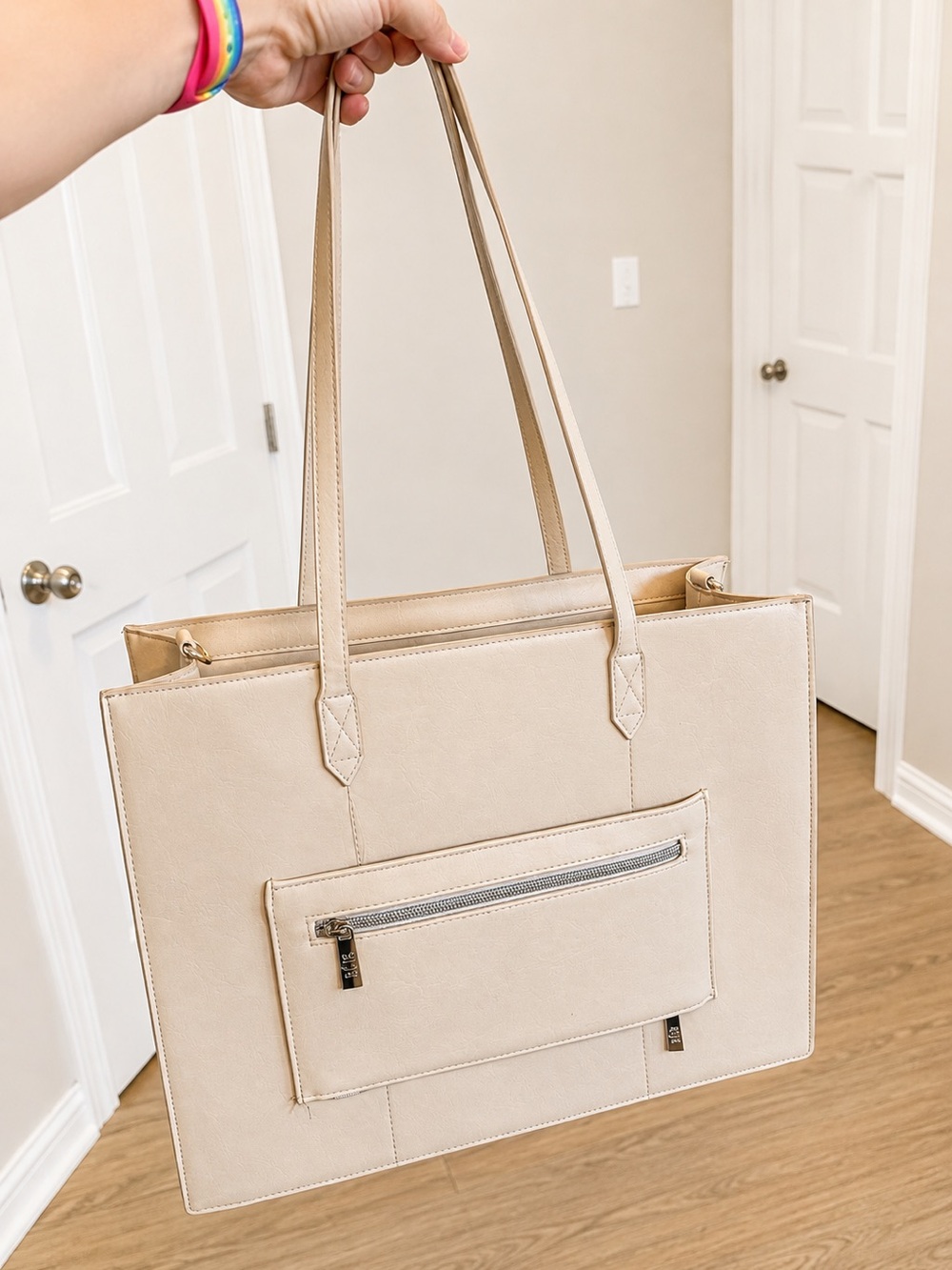 BEIS Work Tote in Beige - Picture 3 of 5